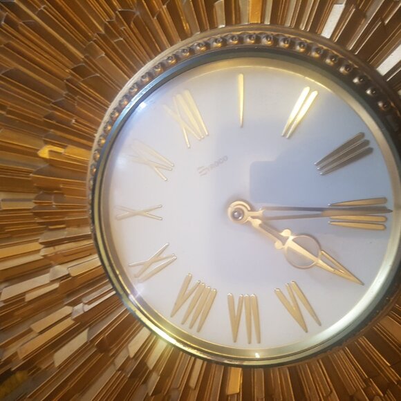 Vintage Mid-Century Starburst Wall Clock MCMLXIX by Syroco - Picture 4 of 16